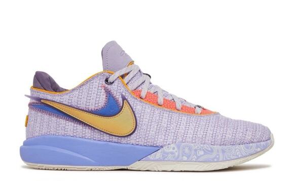 Men’s Size 9 Nike LeBron XX 20 Violet Frost- Purple Gold Blue Peach Sneakers main image 11